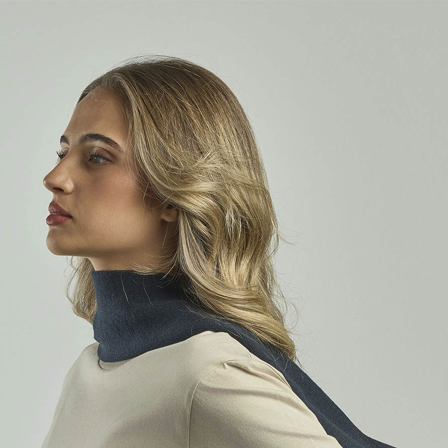 Шарф вязаный двойной "WIND SCARF-S", черный,100% переработанный полиэстер