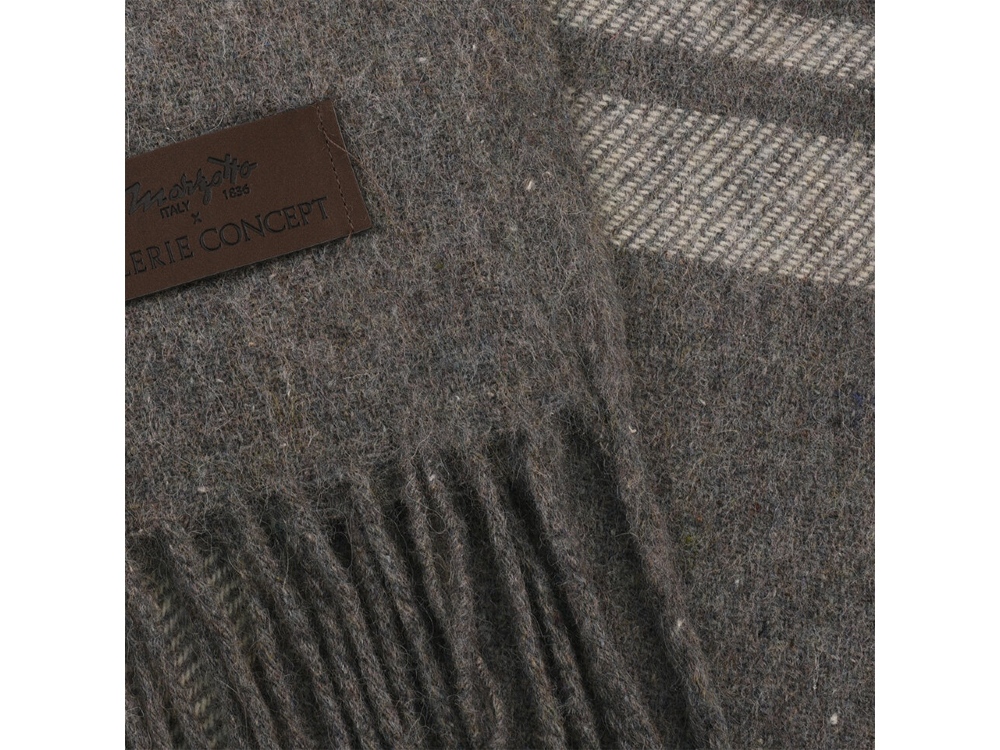 Плед Marzotto x Valerie Concept ANDES 1005, серый, молочный