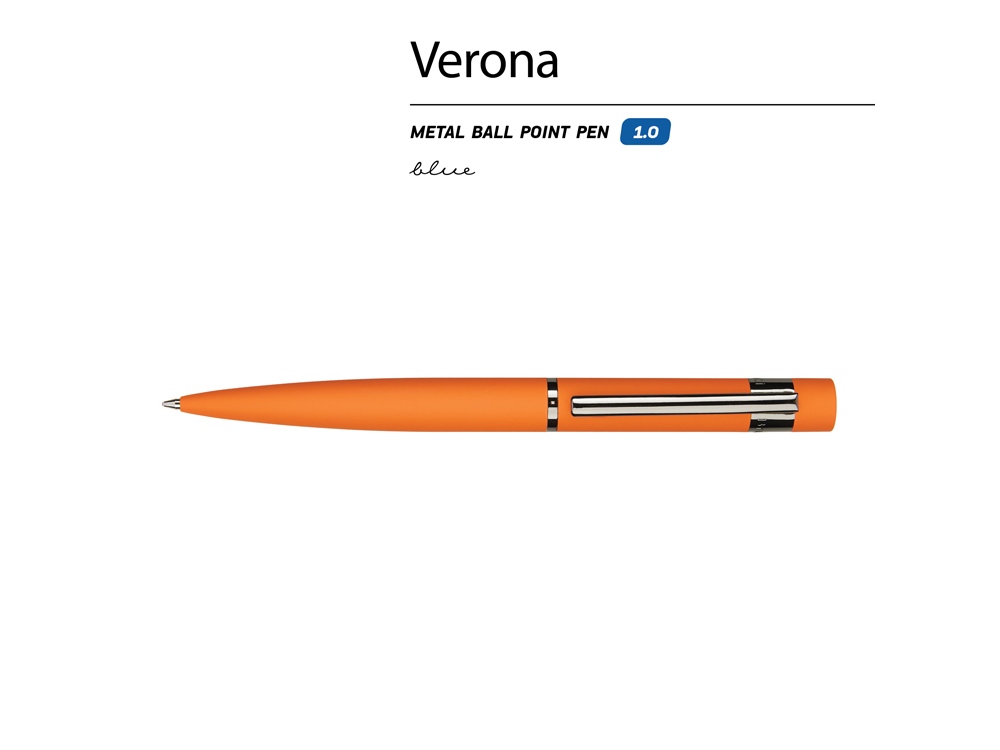 Ручка шариковая автоматическая BrunoVisconti VERONA цвет корпуса оранжевый, soft-touch, 1 мм, синяя