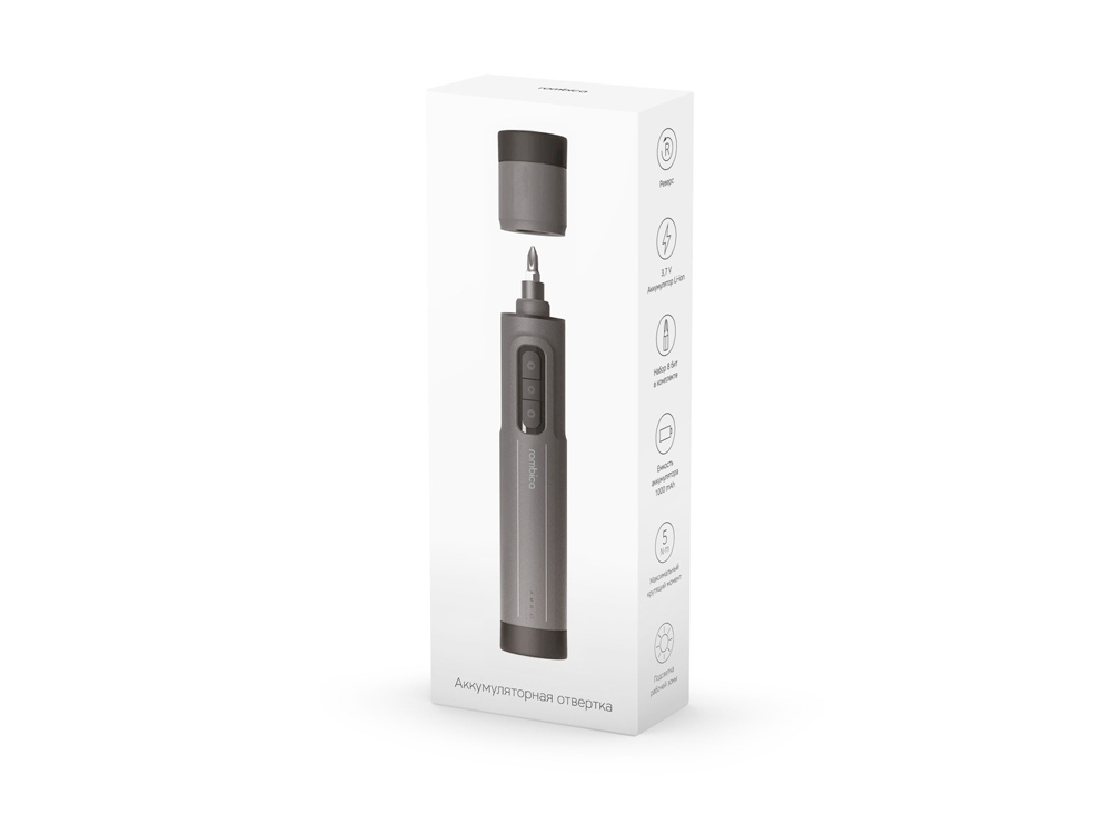 Отвертка аккумуляторная Rombica MyKit S1 Black (Р), серый, черный