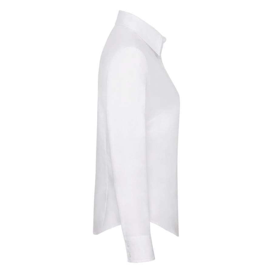 Рубашка "Lady-Fit Long Sleeve Oxford Shirt", белый, 70% х/б, 30% п/э, 130 г/м2