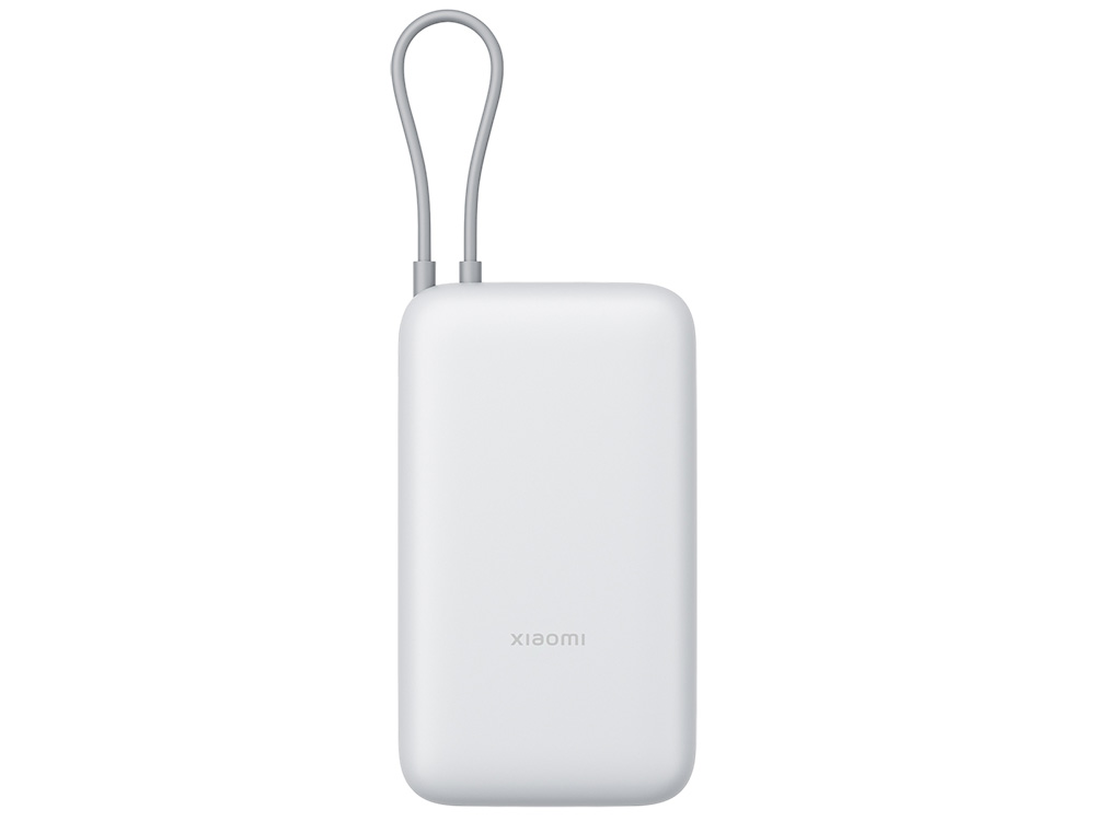 Внешний аккумулятор с встроенным кабелем Xiaomi Power Bank 20000mAh (Integrated Cable) GL Light Gray, светло-серый