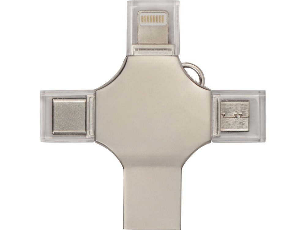 USB-флешка 3.0 на 32 Гб 4-в-1 Ultra в подарочной коробке (серебристый)