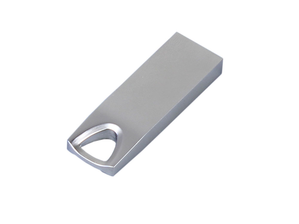 USB 2.0-флешка на 512 Мбайт с мини чипом, компактный дизайн, стильное отверстие для цепочки, серебристый