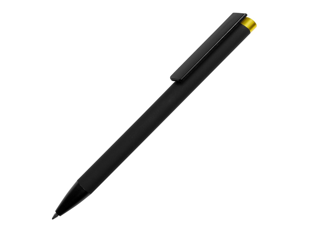Ручка металлическая шариковая Taper Metal софт-тач с цветным зеркальным слоем, черный с желтым, черный, желтый