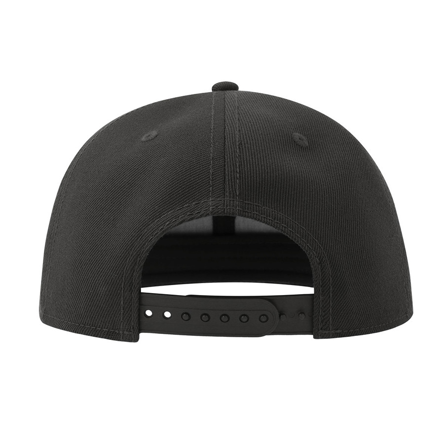 Бейсболка "SNAP BACK-S", 6 клиньев, пластик. застежка, черный, 100% перераб. полиэстер, 300 гр/м2