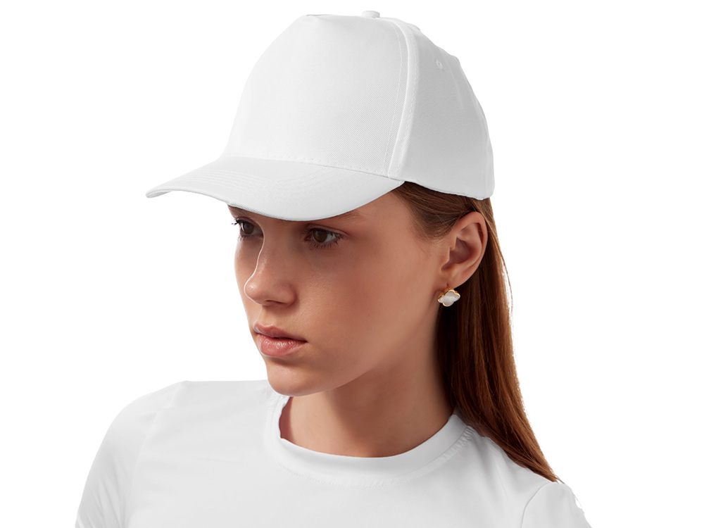 Бейсболка Poly 5-ти панельная 120 гр, белый (P)