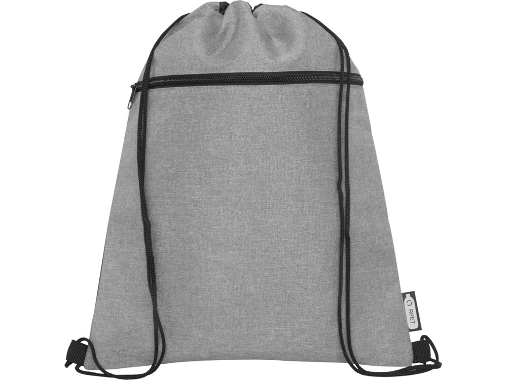 Рюкзак со шнурком Ross из переработанного ПЭТ, heather medium grey, серый