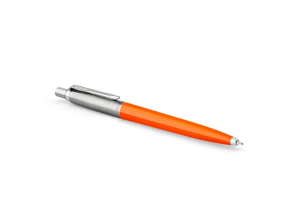 Шариковая ручка Parker Jotter ORIGINALS ORANGE CT, стержень: M blue ЭКО-УПАКОВКА, оранжевый, серебристый