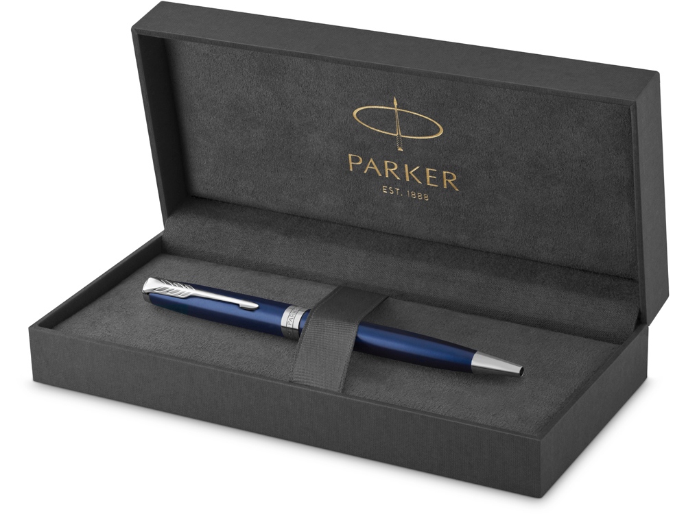 Ручка шариковая Parker Sonnet Core Subtle Blue CT, синий/серебристый, синий, серебристый