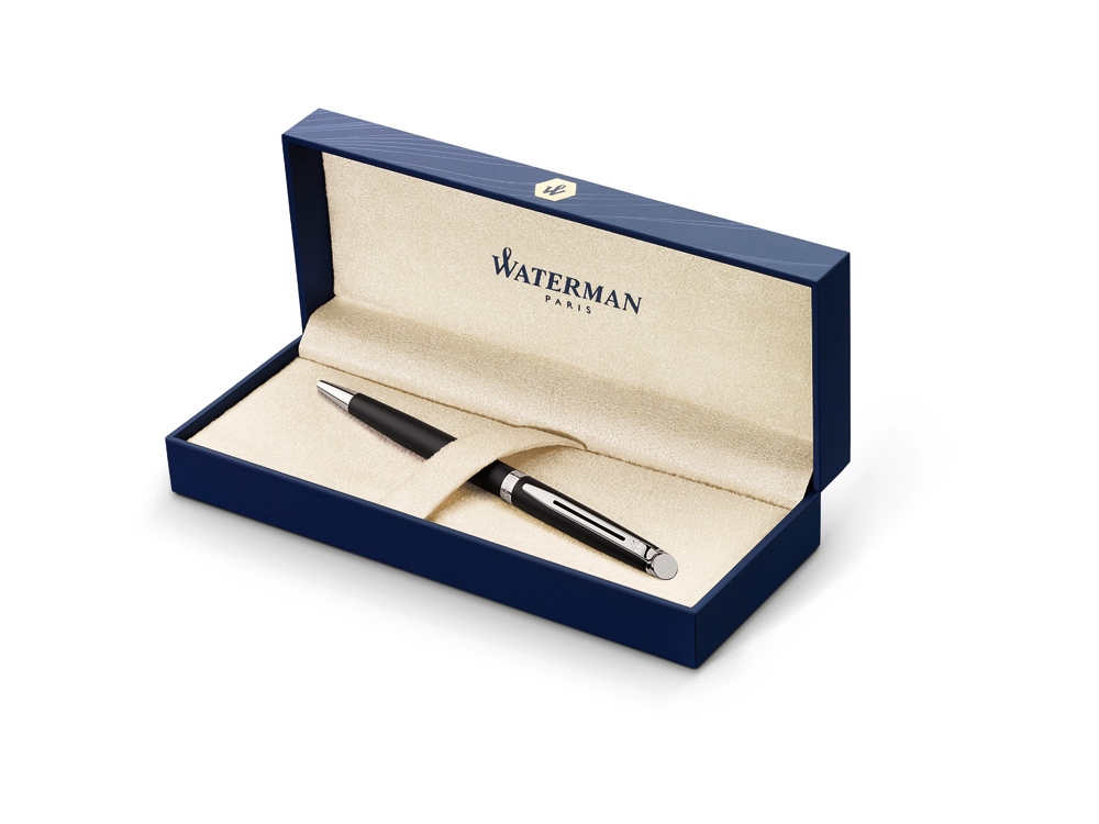 Шариковая ручка Waterman Hemisphere, цвет: MattBlack CT, стержень: Mblue, черный, серебристый
