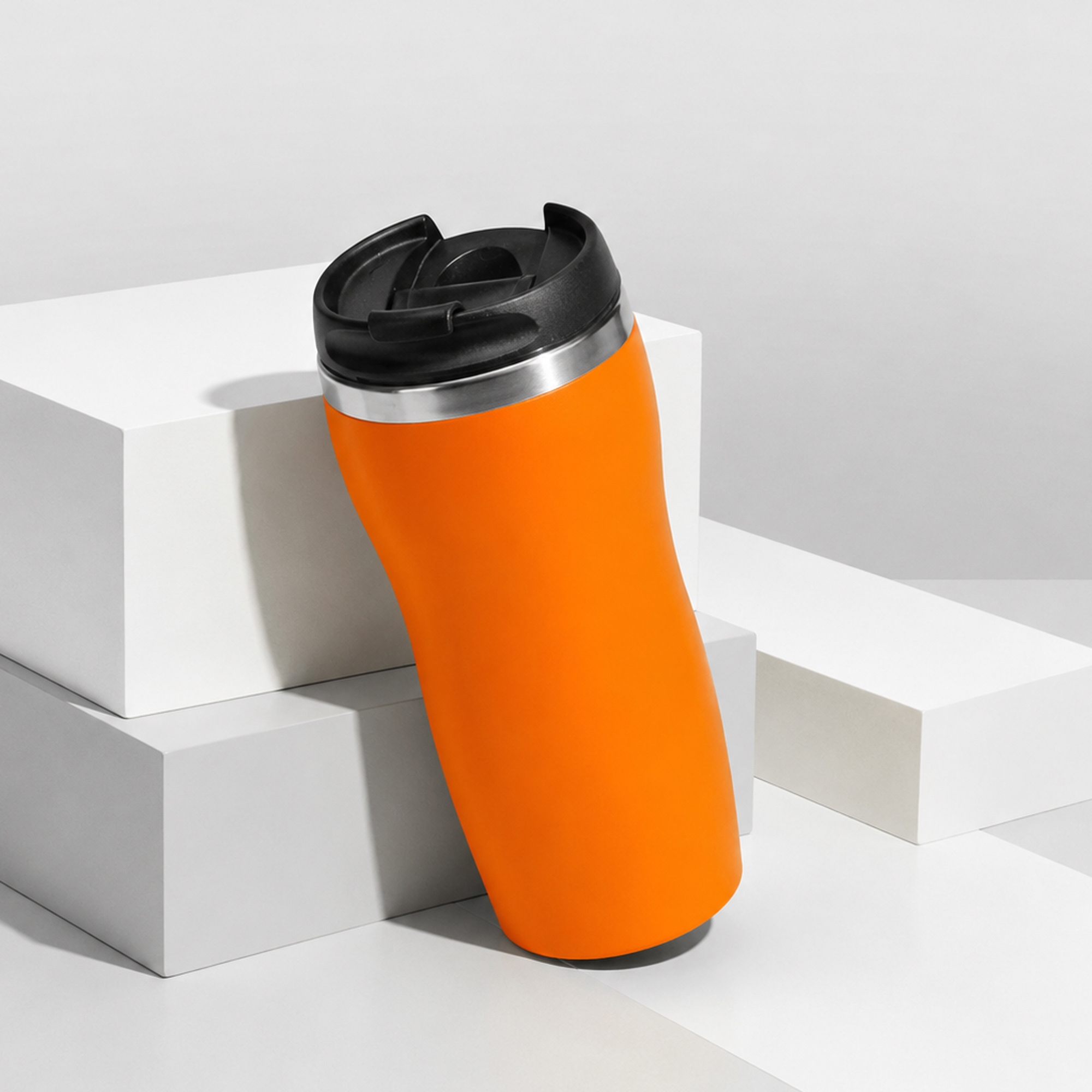 Подарочный набор c вакуумной термокружкой и повербанком С2, оранжевый