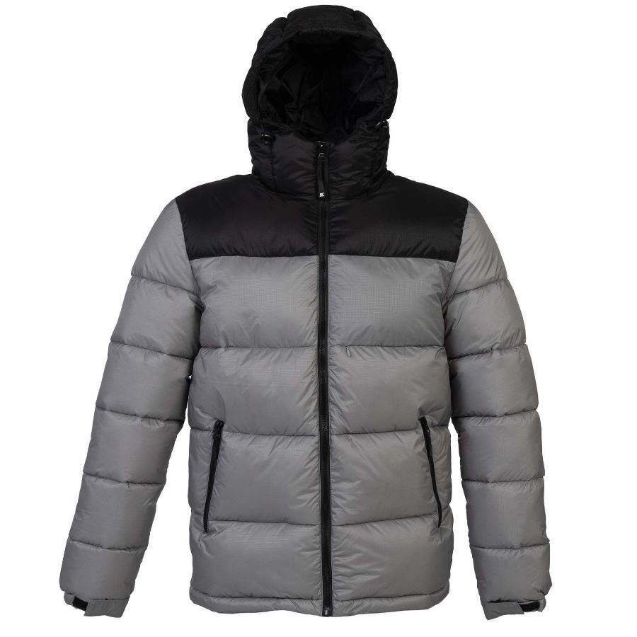 Куртка мужская "SIBERIA", серый, чёрный, 2XL, 100% нейлон 40г/м2, наполнитель: 100% полиэстер, 530 г/м2