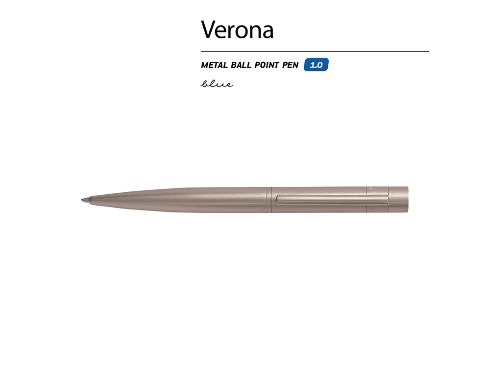 Ручка шариковая автоматическая BrunoVisconti VERONA цвет корпуса шампань, 1 мм, синяя