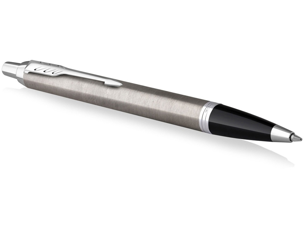 Шариковая ручка Parker IM Stainless Steel CT, стержень: M, цвет чернил: blue, в подарочной упаковке., серебристый, черный