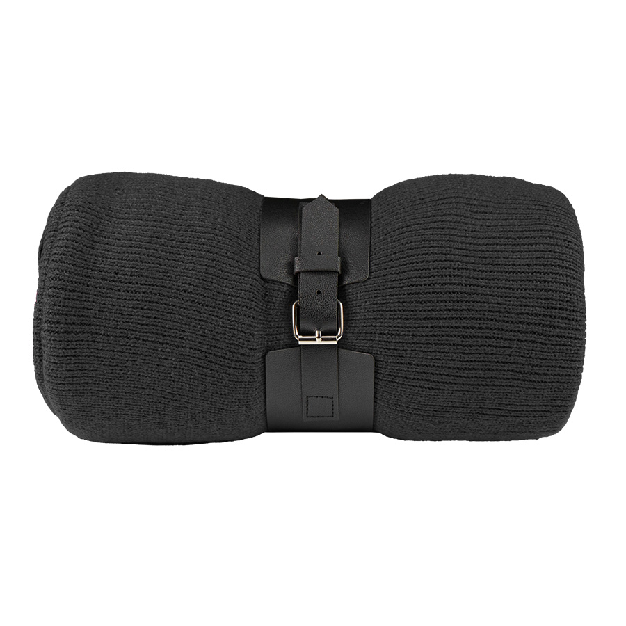 Плед  "Belt"; чёрный; 130 х 180 см; 100% акрил, с поясом