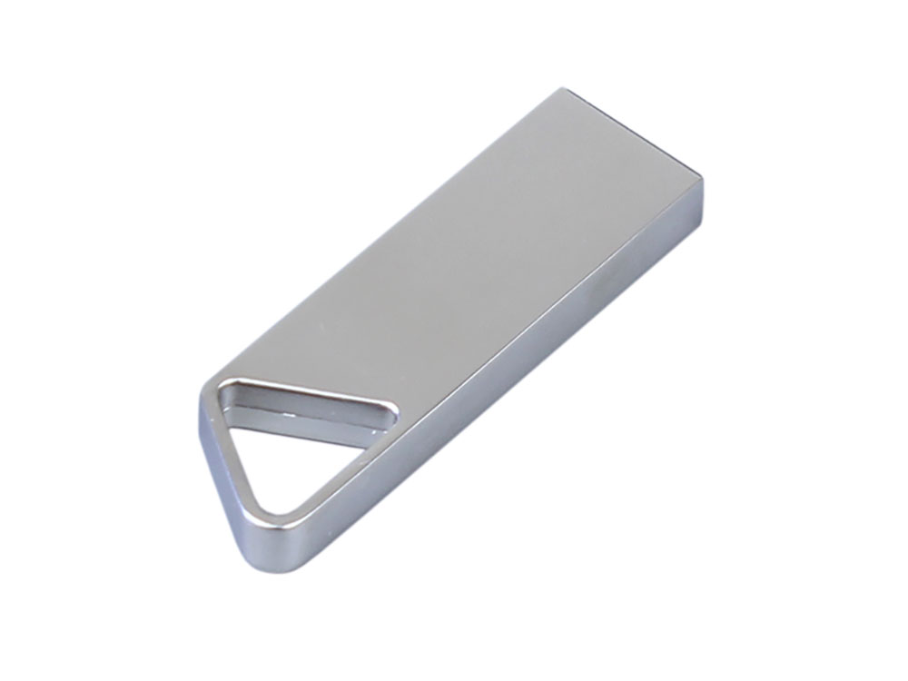 USB 3.0-флешка на 128 Гб с мини чипом, компактный дизайн, отверстие треугольной формы для цепочки, серебристый