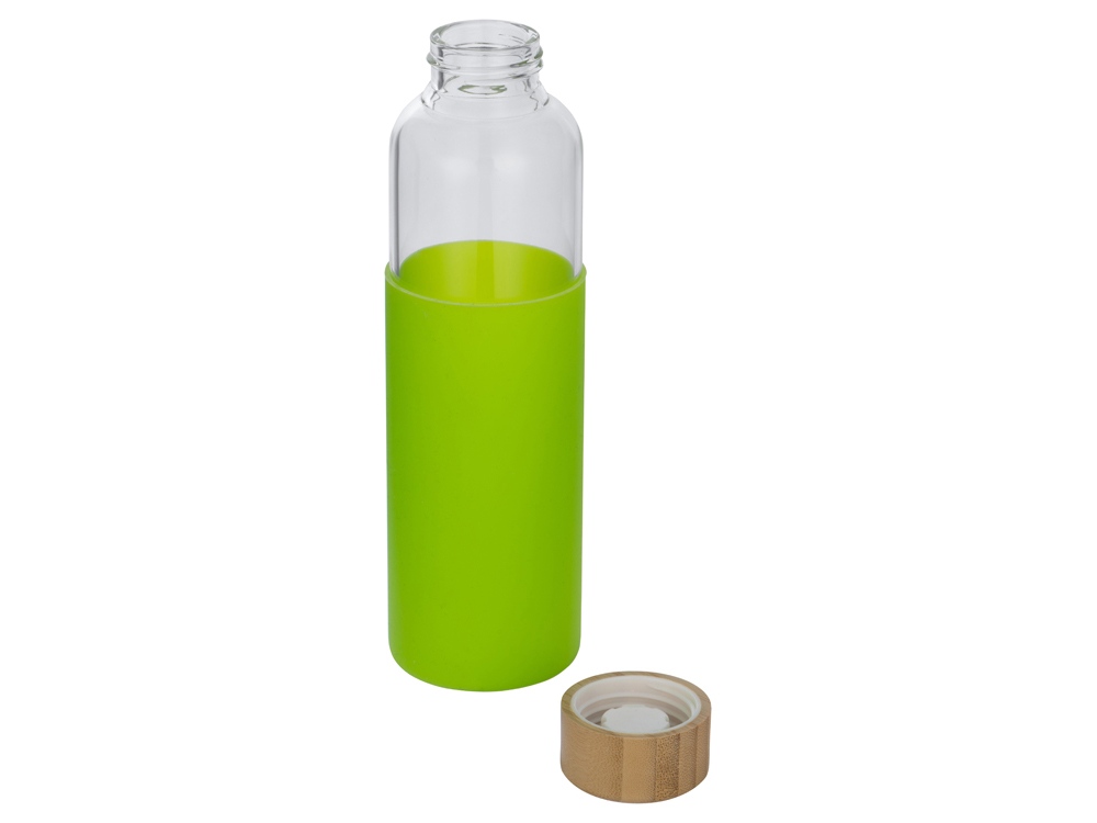 Бутылка для воды стеклянная Refine, в чехле, 550 мл, зеленое яблоко, прозрачный, зеленое яблоко