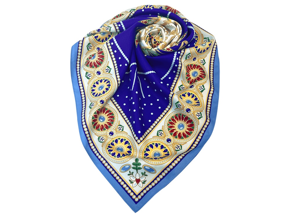 Платок Павловск. Севрский фарфор (синий, разноцветный)