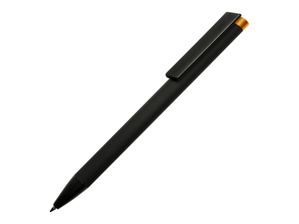 Ручка металлическая шариковая Taper Metal софт-тач с цветным зеркальным слоем, черный с оранжевым, черный, оранжевый
