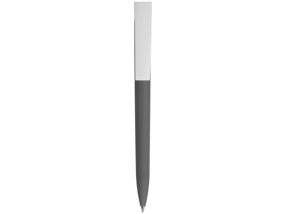 Ручка пластиковая soft-touch шариковая Zorro, серый/белый, серый, белый