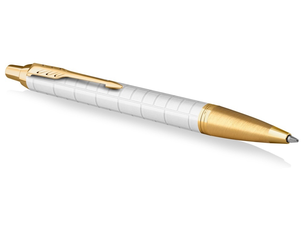 Шариковая ручка Parker IM Premium K318  Pearl GT, стержень: M, цвет чернил: blue, в подарочной упаковке., белый, золотистый