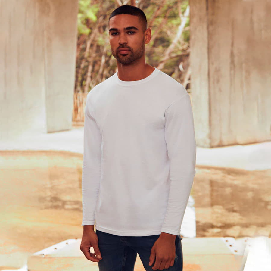 Футболка "Super Premium Long Sleeve", черный, 100% х/б, 205 г/м2
