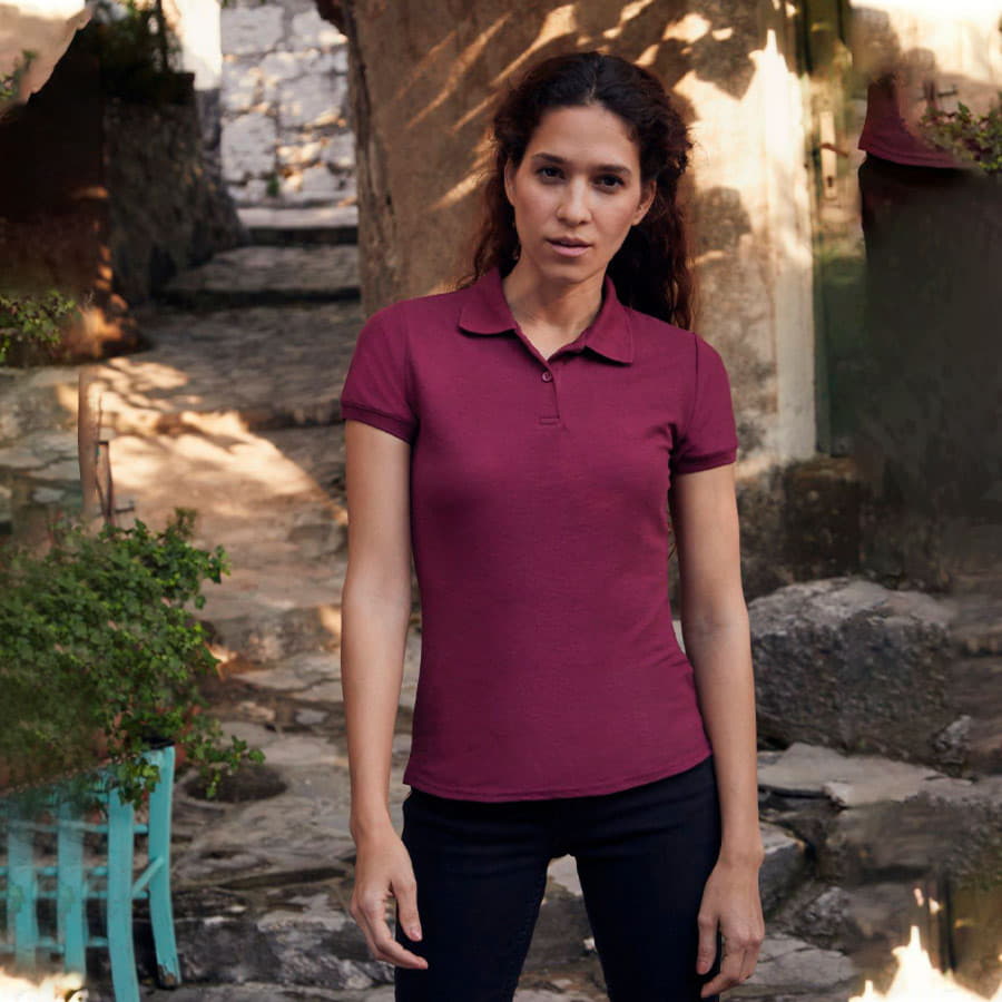 Поло "Lady-Fit 65/35 Polo", белый, 65% п/э, 35% х/б, 170 г/м2