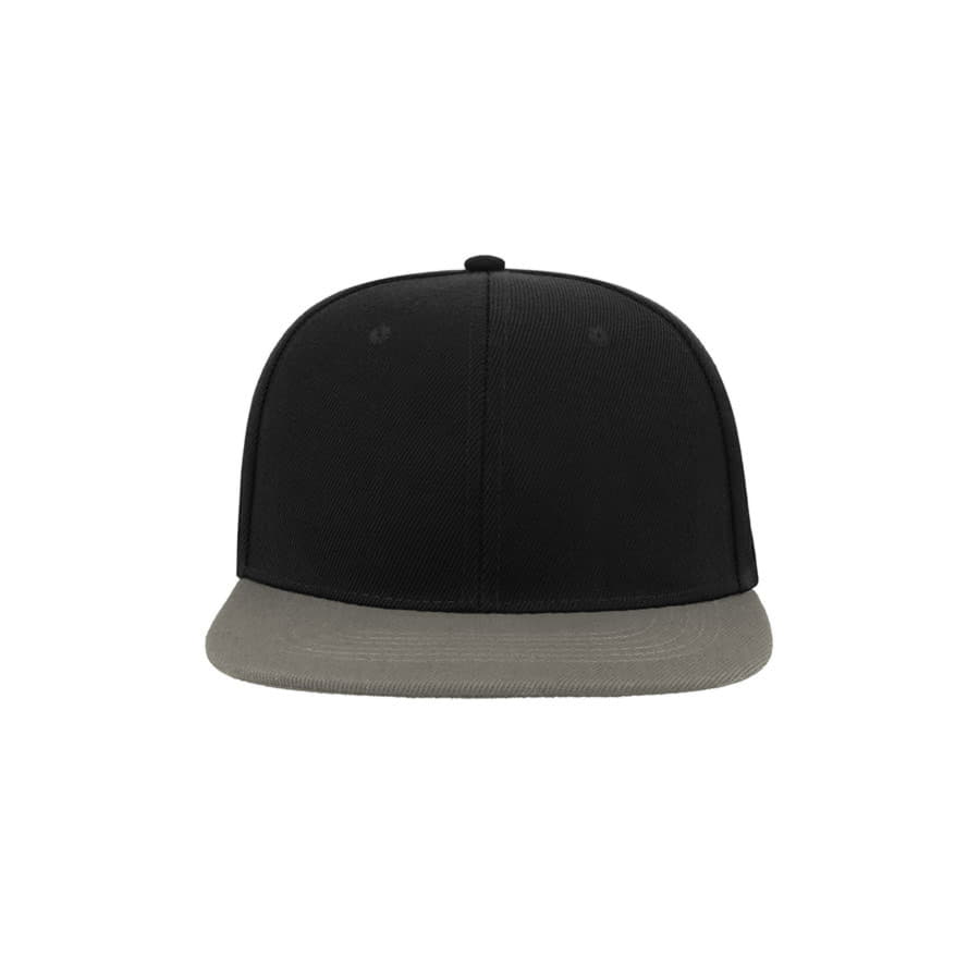 Бейсболка "SNAP BACK", 6 клиньев, пластик. застежка, черный с серым, 100% п/э,100% х/б, 400 гр/м2