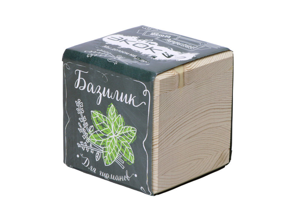 Набор для выращивания Экокуб Classic Базилик, бежевый
