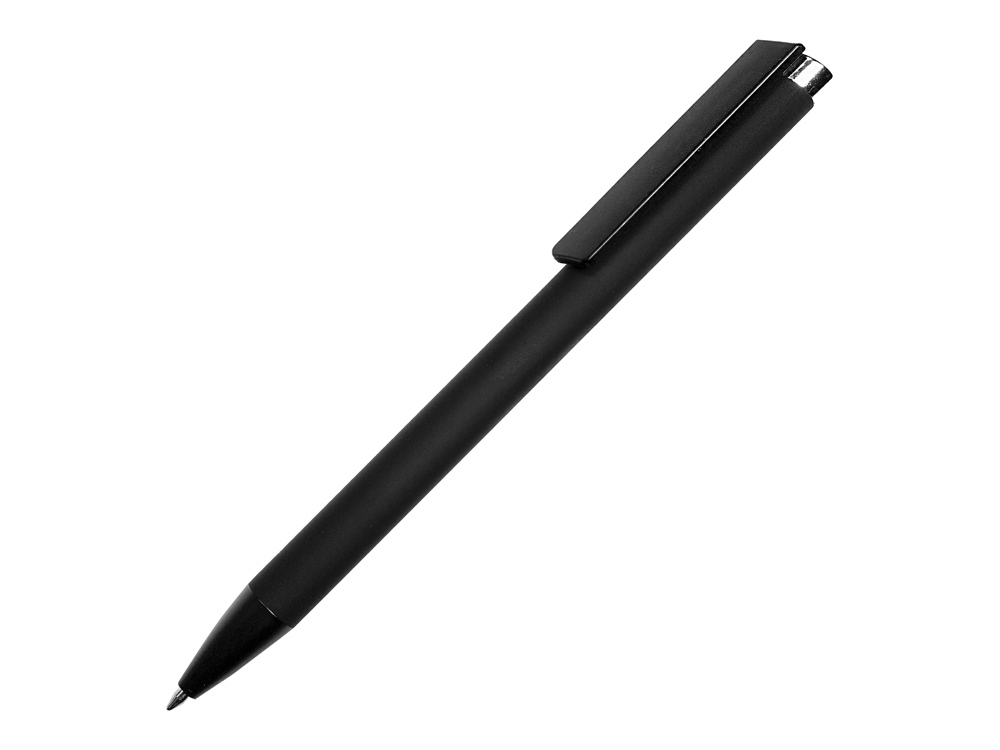 Ручка металлическая шариковая Taper Metal софт-тач с цветным зеркальным слоем, черный с серебристым, черный, серебристый