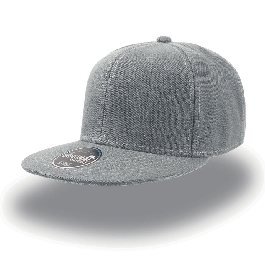 Бейсболка "SNAP BACK", 6 клиньев, пластик. застежка, серый, 100% п/э,100% х/б, 400 гр/м2,