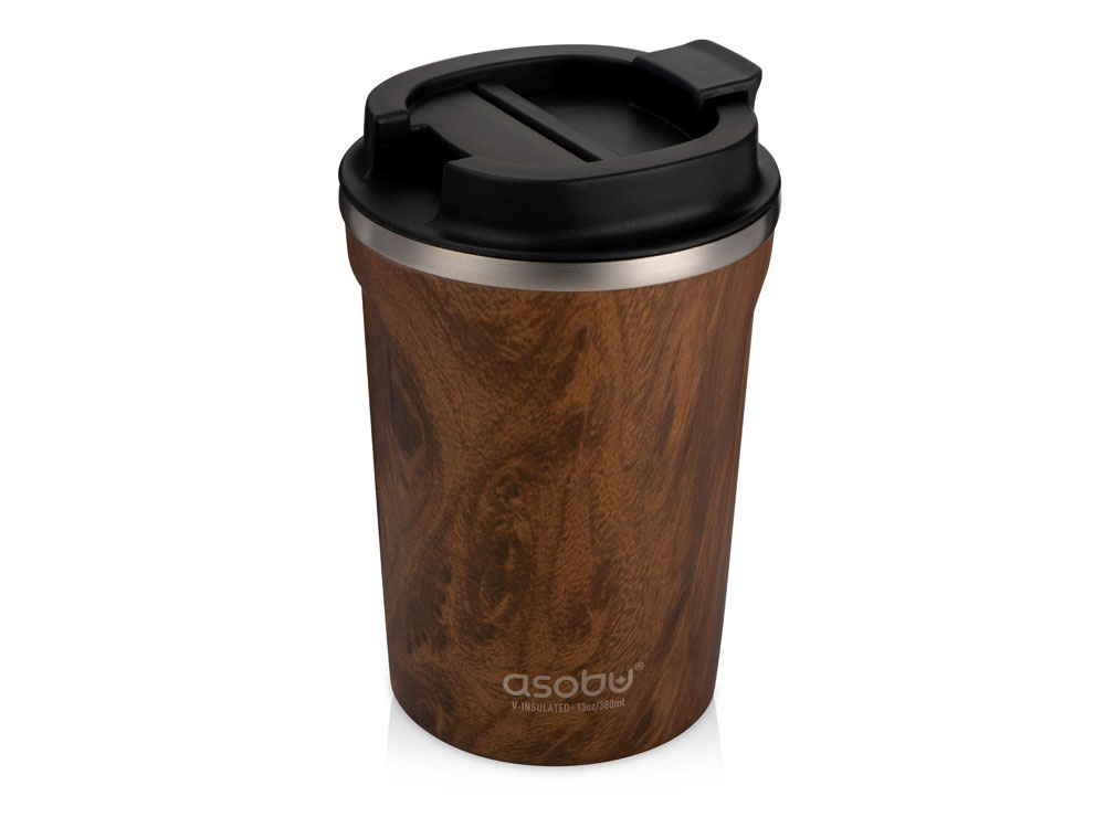 Термокружка CAFe COMPACT, 380 мл, wood, коричневый