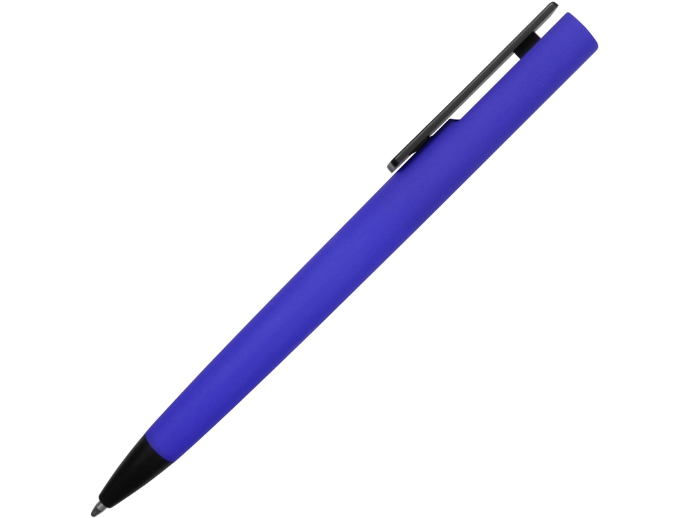 Ручка пластиковая soft-touch шариковая Taper, синий/черный, синий, черный