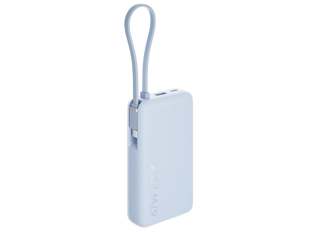 Внешний аккумулятор со встроенным кабелем Xiaomi 67W Power Bank 10000 (Integrated Cable) Ice Blue, голубой