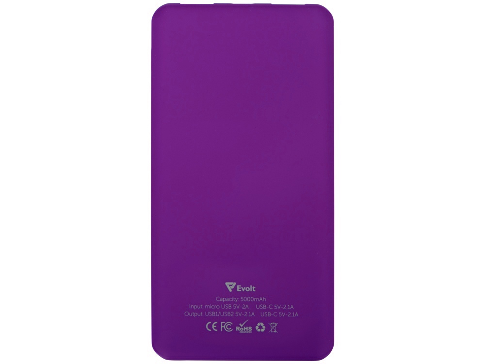 Портативное зарядное устройство Reserve с USB Type-C, 5000 mAh, фиолетовый