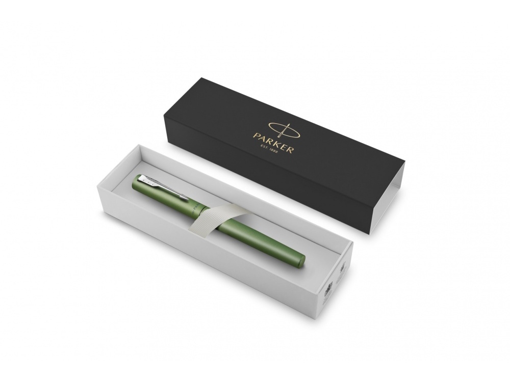 Ручка-роллер Parker Vector XL Green CT, цвет чернил black, стержень: F, в подарочной упаковке., зеленый, серебристый