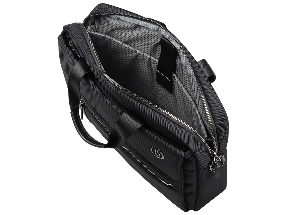 Портфель мужской BUGATTI НЕРО | NERO 15'', чёрный, нейлон 1680D/кожа, 42х10х30 см