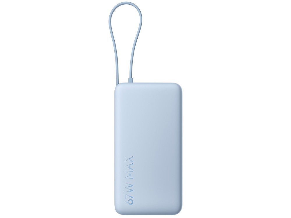 Внешний аккумулятор со встроенным кабелем Xiaomi 67W Power Bank 20000 (Integrated Cable) Ice Blue, голубой
