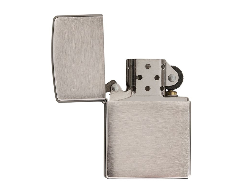 Зажигалка ZIPPO Armor™ c покрытием Brushed Chrome, латунь/сталь, серебристая, матовая, 38x13x57 мм, серебристый