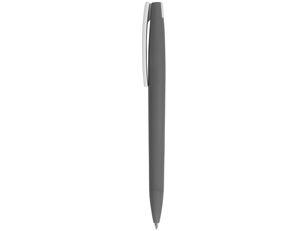 Ручка пластиковая soft-touch шариковая Zorro, серый/белый, серый, белый