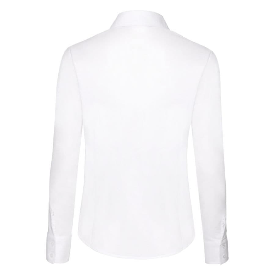 Рубашка "Lady-Fit Long Sleeve Oxford Shirt", белый, 70% х/б, 30% п/э, 130 г/м2