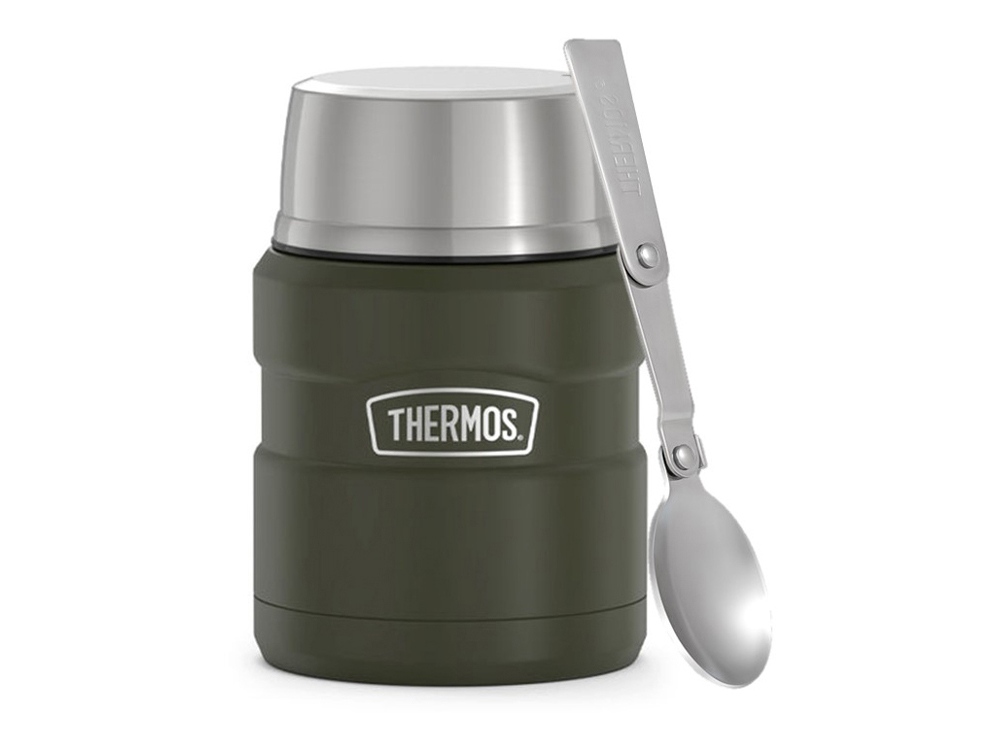 Термос из нерж. стали с ложкой тм THERMOS SK3000 MAG 0,47L, темно-зеленый