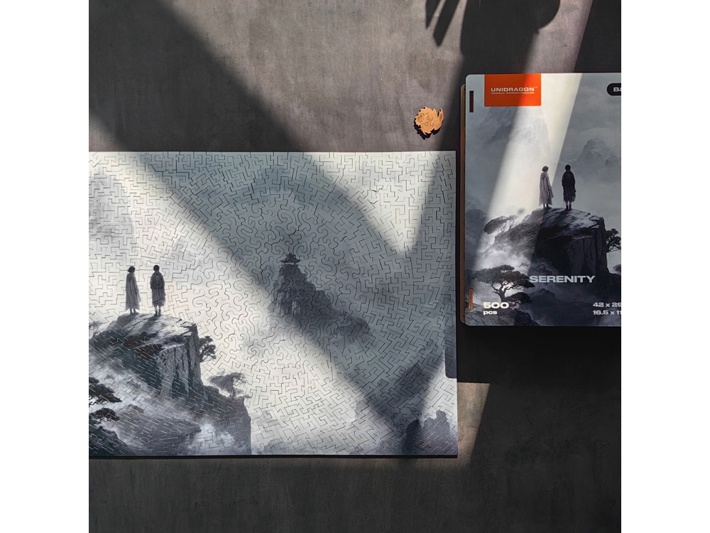 Деревянный пазл Serenity (черный, белый)