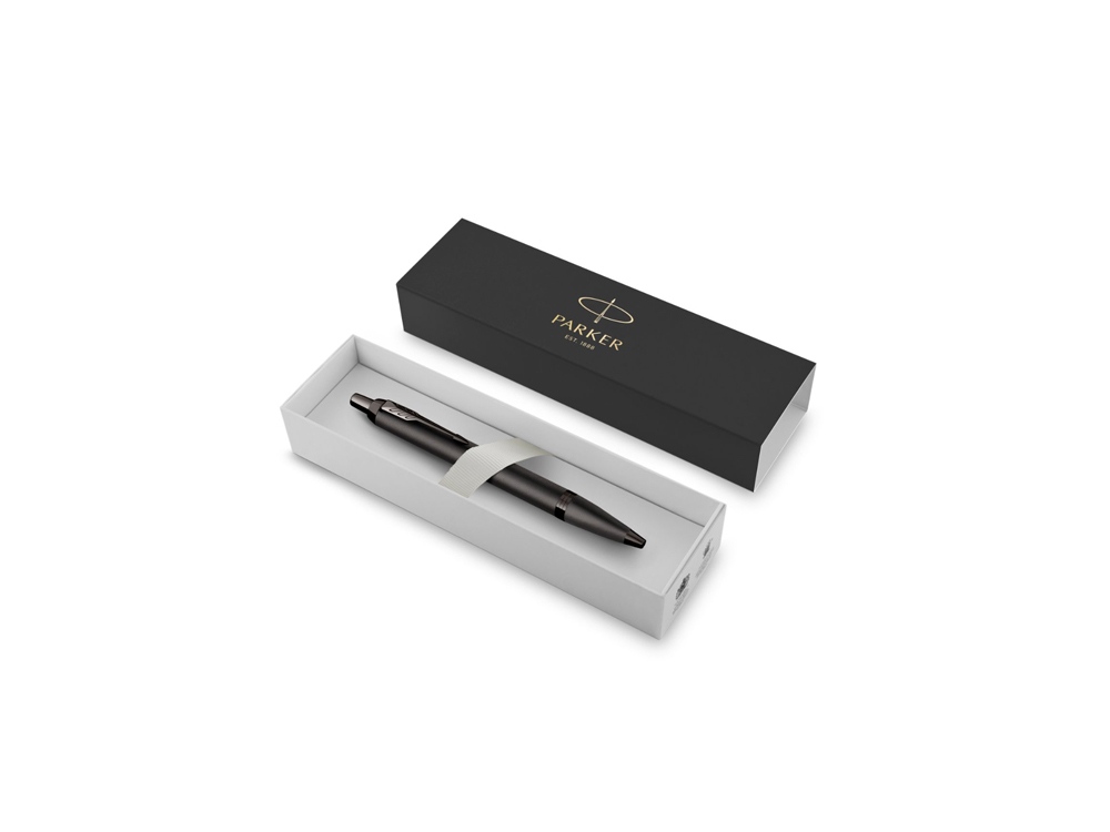 Шариковая ручка Parker IM Monochrome Black, стержень:M, цвет чернил: blue, в подарочной упаковке., черный