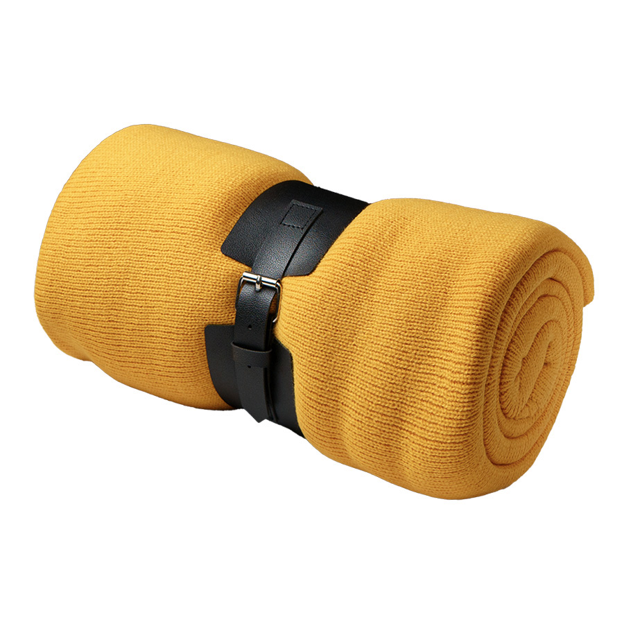 Плед "Belt"; жёлтый; 130 х 180 см; 100% акрил, с поясом