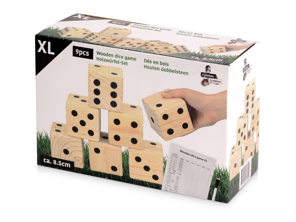 Деревянная игра в кости, XL Dice (натуральный)