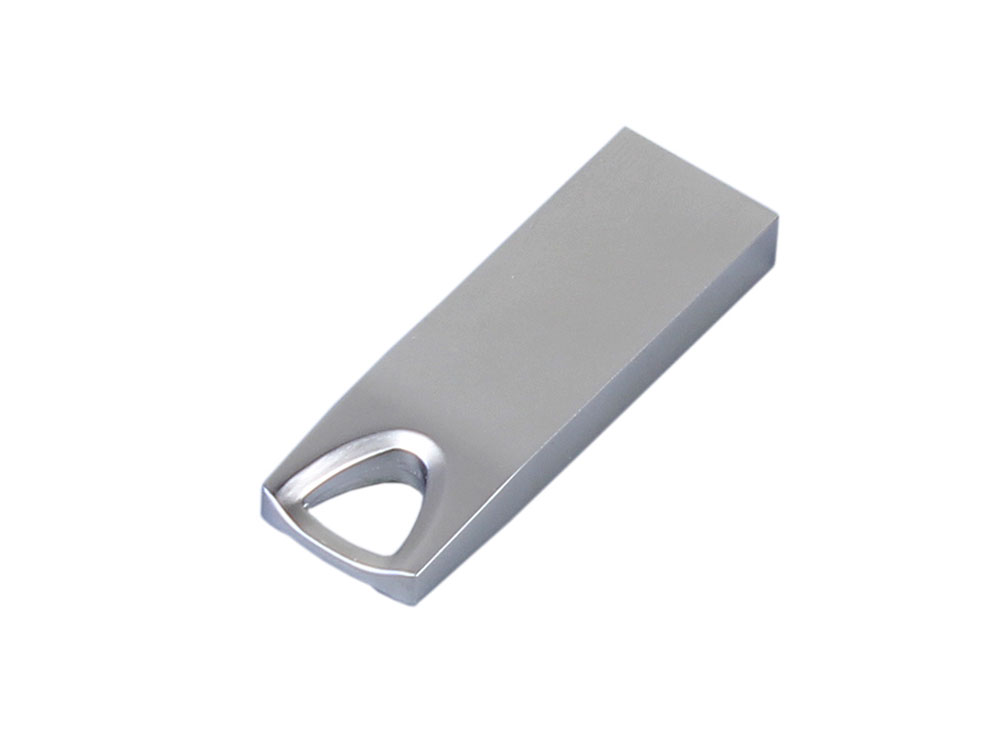 USB 2.0-флешка на 128 Гб с мини чипом, компактный дизайн, стильное отверстие для цепочки, серебристый