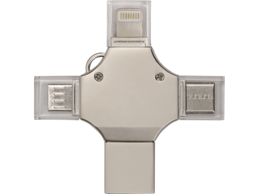 USB-флешка 3.0 на 32 Гб 4-в-1 Ultra в подарочной коробке (серебристый)