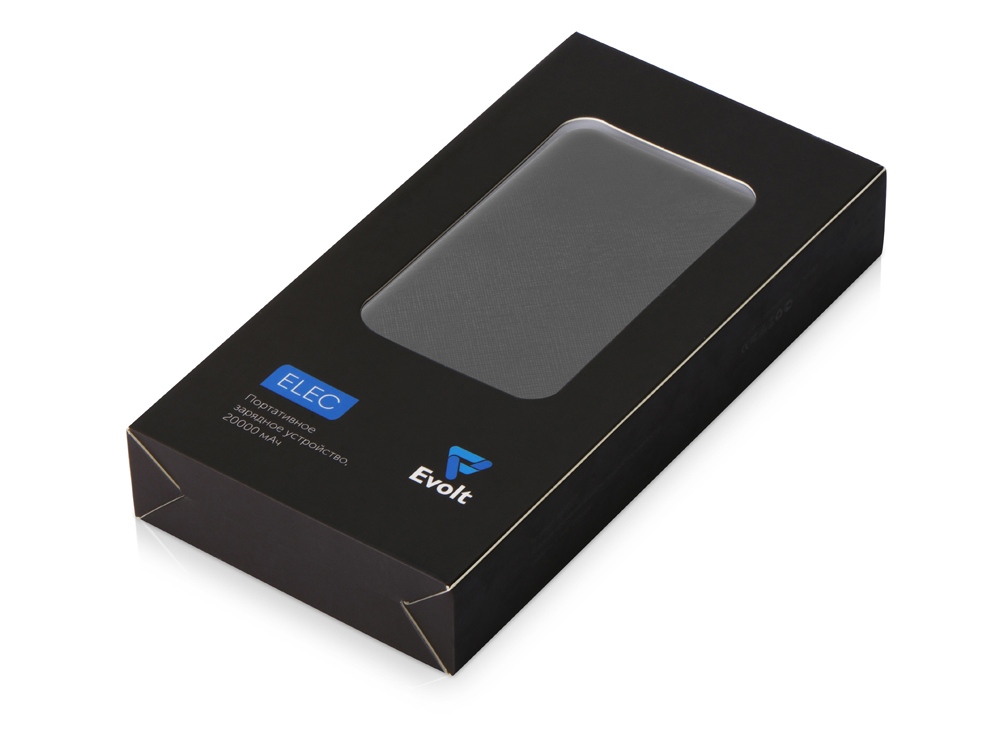 Портативное зарядное устройство Elec, 20000 mAh, черный